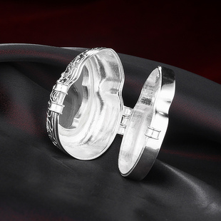 S925纯银嘎乌盒透明罩加厚款可以打开装物品吊坠嘎乌盒子大中小号