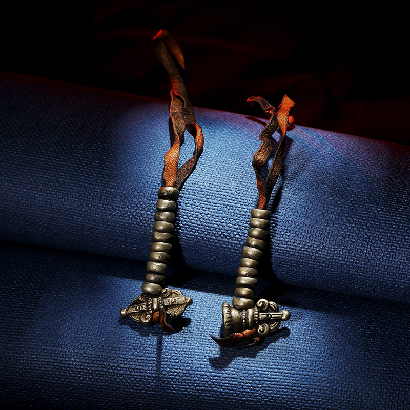 铃杵计数器手串手拨数计DIY配饰藏式复古文玩卡子青铜记数器配件