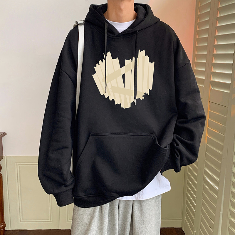 M006加绒C新品oversize重磅卫衣男生宽松hiphop美式连帽厚外套图片