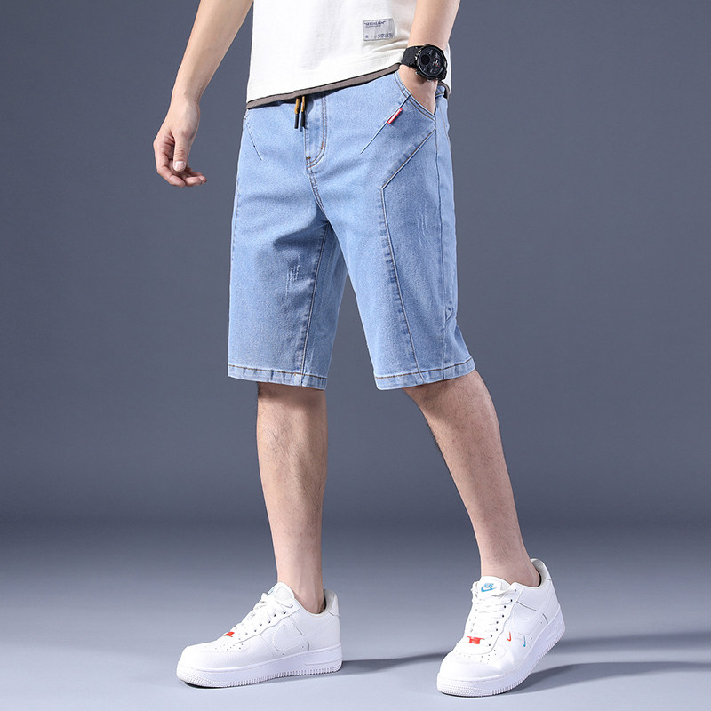 XZ304B-2-KZ6009P55新品男士牛仔五分裤中裤弹力松紧腰休闲裤图片
