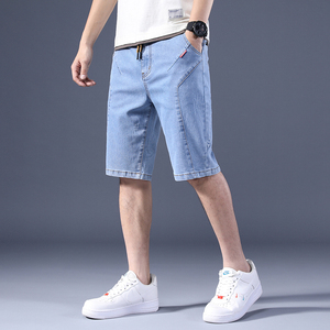 XZ304B-2-KZ6009P55新品男士牛仔五分裤中裤弹力松紧腰休闲裤图片