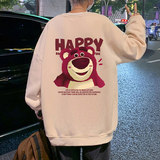 W550加绒FP45新款草莓熊加绒卫衣休闲宽松圆领套头外套上衣服，男装卫衣，星座304A