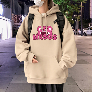 M030FP60含棉量100%新品连帽卫衣草莓熊外套宽松休闲运动帽衫图片