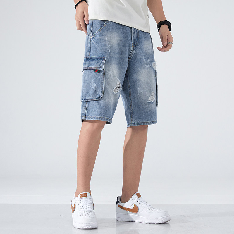 XZ304B-2-KZ705AAP50新款牛仔短裤中裤五分裤潮流万件大货,男装牛仔裤,星座304A