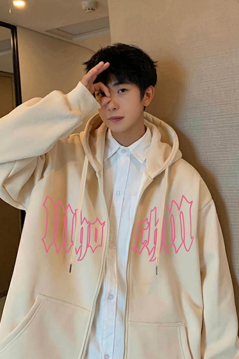 H179加绒C新品加绒卫衣外套男60%棉连帽高街美式潮流加厚夹克,男装卫衣,星座304A