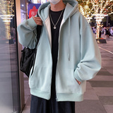 H172FP65加绒70新款含棉66%连帽卫衣男休闲拉链开衫男装纯色外套，男装卫衣，星座304A