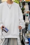 W300FP25加绒35潮牌宽松无帽卫衣男春秋季美式纯色长袖t恤港风，男装卫衣，星座304A