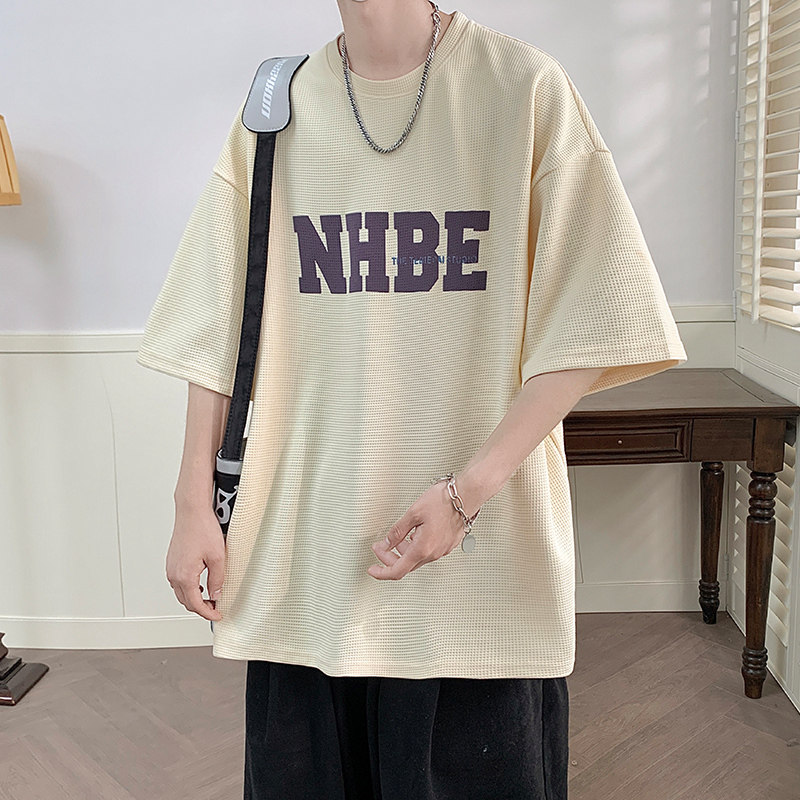 F006FP32新款短袖t恤男华夫格薄款宽松体恤半袖男装休闲上衣,男装T恤,星座304A