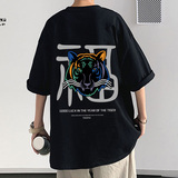 XZ304A-ST587BA新款虎头短袖t恤男ins潮牌夏季潮流印花，男装T恤，星座304A