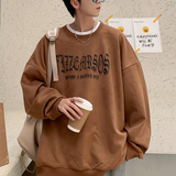 A601P48新款高级感麂皮绒卫衣男长袖套头上衣服，男装卫衣，星座304A