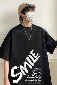 T659FP26新款宽松短袖t恤男情侣款薄款纯棉休闲大字母印花体恤图片