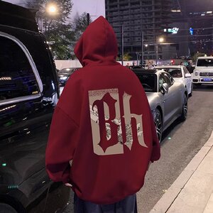 wassuphappy美式连帽卫衣男士秋冬季潮牌加绒加厚上衣服休闲外套,秋季叠层穿搭图片