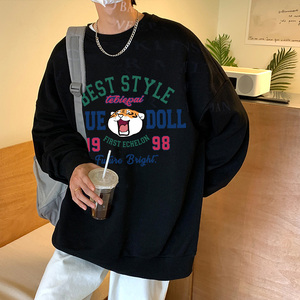XZ304A-W399P35潮流圆领无帽卫衣男士宽松休闲百搭情侣上衣韩版图片