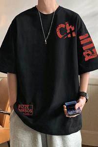T679DP26夏季潮短袖t恤男纯棉打底衫白色半袖潮牌体恤上衣服图片