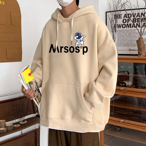 M013加绒FP65新品重磅连帽加绒卫衣男春宽松加厚外套休闲卡通印花图片