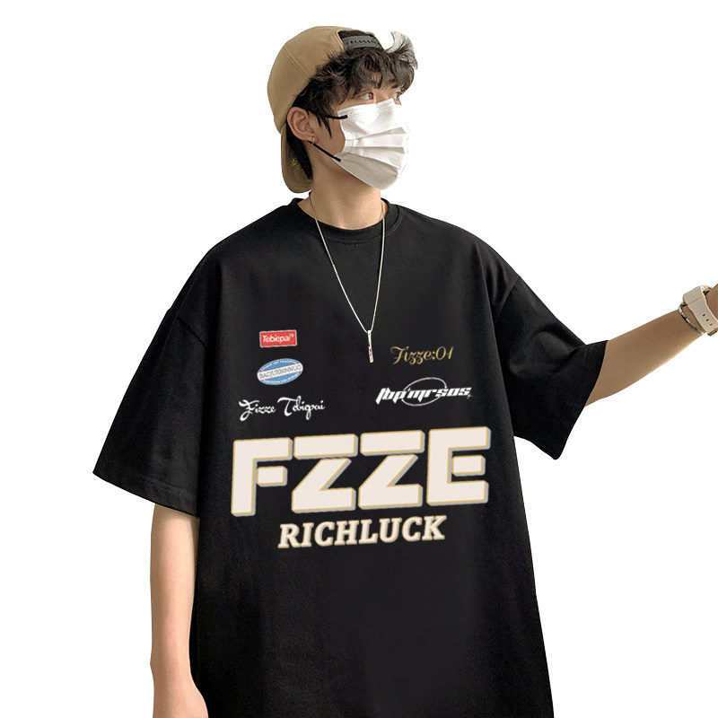 T651FP26新款oversize短袖t恤男美式高街半袖潮流纯棉圆领,男装T恤,星座304A