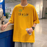 小熊短袖t恤男潮牌大码夏季薄痞帅潮流设计感小众宽松半袖打底衫，男装T恤，星座304A
