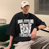 T563FP26新款短袖t恤男薄款纯棉oversize小众高街潮牌chic港风原，男装T恤，星座304A