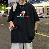 T692FP26新款滑板印花短袖t恤男薄款纯棉休闲松半袖体恤，男装T恤，星座304A
