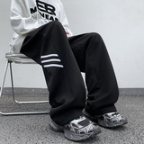 K897FP48新款潮流巴黎复古卫裤男宽松运动裤条纹直筒休闲阔腿长裤，男装休闲裤，星座304A