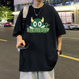 T695FP26新款短袖t恤男夏可爱字母印花宽松纯棉上衣休闲半袖，男装T恤，星座304A