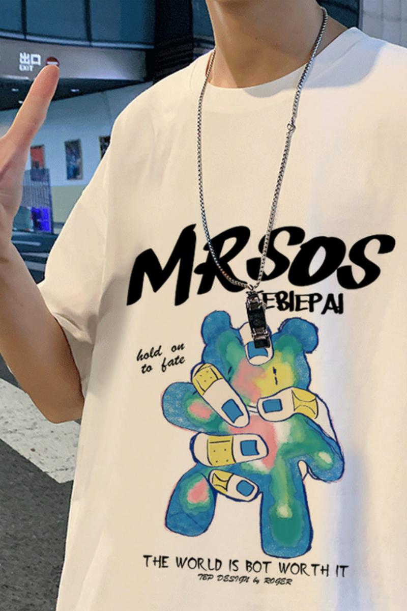 XZ304A-ST368BP25新款短袖男士潮牌港风t恤夏季新款时尚卡通潮流,男装T恤,星座304A