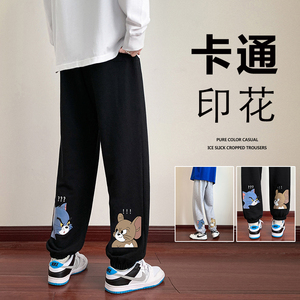 KB11P45新款宽松cityboy动漫印花运动裤运动休闲美式卫裤男