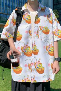 C001FP38新款冰丝薄款短袖花衬衫男宽松沙滩休闲衬衣休闲开衫外套图片
