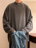 D003FP35新品半高领针织打底衫宽松长袖T恤保暖休闲纯色上衣，男装针织衫/毛衣，星座304A