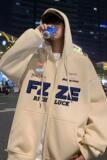 H182FP70加绒75新品含棉量60%连帽开衫卫衣宽松字母设计外套休闲，男装卫衣，星座304A