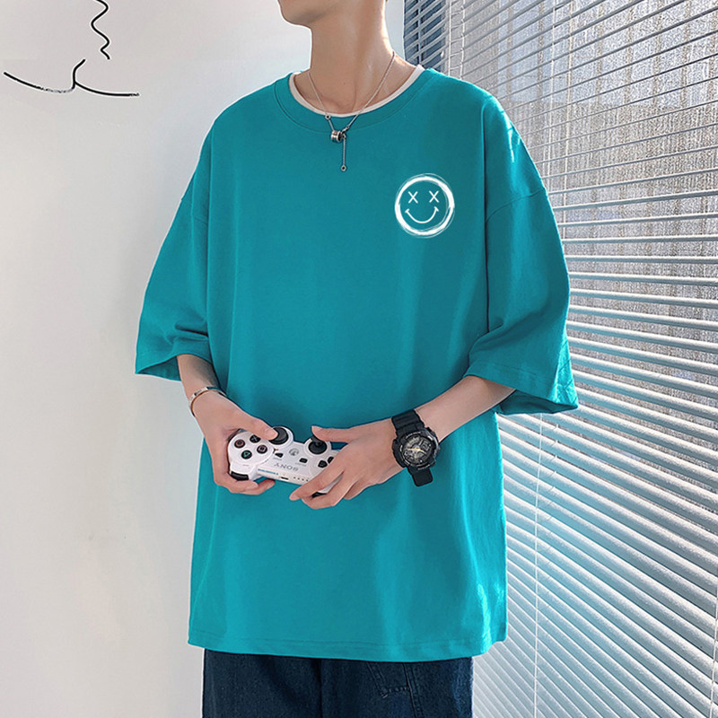 XZ304A-ST596P25港风笑脸男士短袖t恤夏季新款ins潮牌简约潮流,男装T恤,星座304A