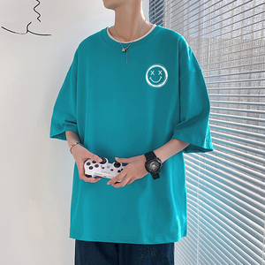 XZ304A-ST596P25港风笑脸男士短袖t恤夏季新款ins潮牌简约潮流图片