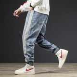 新品宽松束脚牛仔裤休闲裤侧边灰白条XZ304B-2-KZ812，男装牛仔裤，星座304A-1