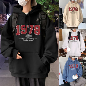 新品M002CP55oversize加绒重磅卫衣男生宽松美式复古连帽外套