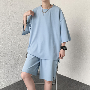 TZ03新款休闲薄款冰丝速干套装男士宽松图片
