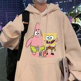 CM070FP60新款连帽卡通高街印花卫衣男女港风宽松情侣长袖上衣，男装卫衣，星座304A
