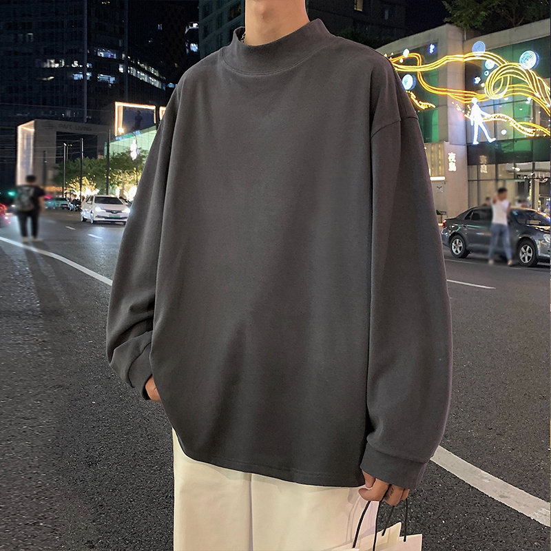 D002FP35新品半高领长袖针织衫男内搭打底衫秋衣重磅德绒卫衣,男装针织衫/毛衣,星座304A