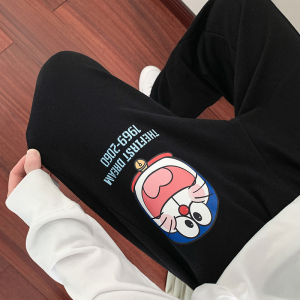 K839P45新款薄款卫裤男束脚宽松卡通休闲裤男