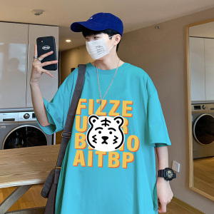 XZ304A-ST593AP25新款短袖t恤男夏季字母小白熊潮牌宽松潮流图片