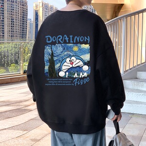 W538FP35新品卫衣男oversize宽松圆领长袖男装上衣服休闲打底衫图片
