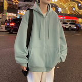 H172FP65加绒70含棉量60%新品纯色开衫卫衣八色加绒御寒夹克外套，男装卫衣，星座304A