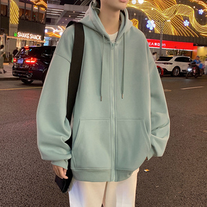 H172FP65加绒70含棉量60%新品纯色开衫卫衣八色加绒御寒夹克外套图片