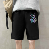 XZ304A-DA小众夏季反光小熊印花潮流短裤男，男装休闲裤，星座304A