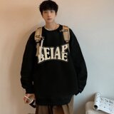 W536FP35新品圆领卫衣字母印花宽松长袖打底衫套头休闲上衣，男装卫衣，星座304A