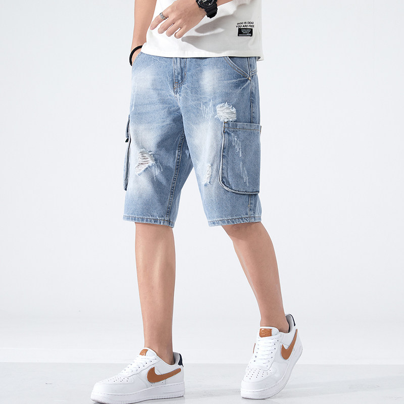 XZ304B-2-KZ705AAP50新款牛仔短裤中裤五分裤潮流万件大货图片