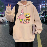 CM070FP60新款重磅纯棉宽松连帽卫衣卡通印花长袖休闲帽衫上衣，男装卫衣，星座304A