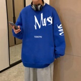 W503FP35加绒45新品设计感圆领重磅卫衣男休闲宽松打底衫，男装卫衣，星座304A