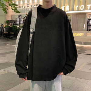 D002FP35新品德绒针织衫男半高领长袖内搭情侣套头纯色打底衫图片