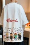 XZ304A-ST569AP25新款夏季男短袖t恤原宿风ins潮牌卡通小熊潮流，男装T恤，星座304A