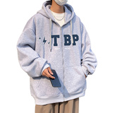 H177FP70加绒75新款重磅连帽卫衣开衫外套男宽松情侣拉链外套，男装卫衣，星座304A